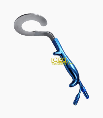 C Circular Breast Retractor With Suction And Fiber Optic 17.5cm